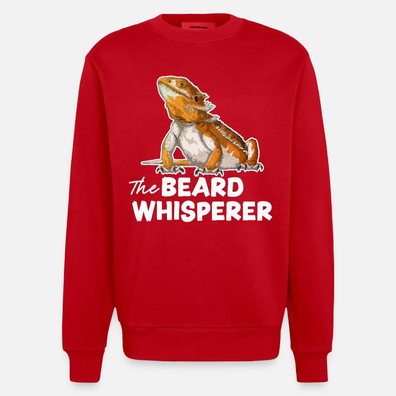 Der Bartflüsterer - Heavyweight Oversized Organic Crew Neck Made in EU - Rot