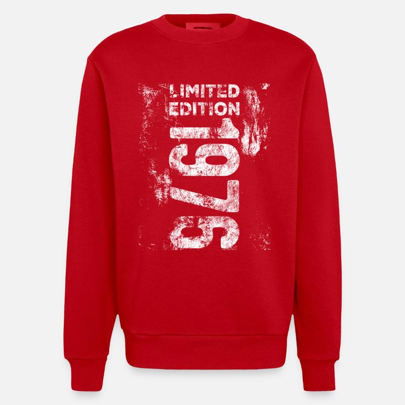 Édition limitée cadeau d’anniversaire 1976 - Sweat bio épais oversize fabriqué en UE - rouge