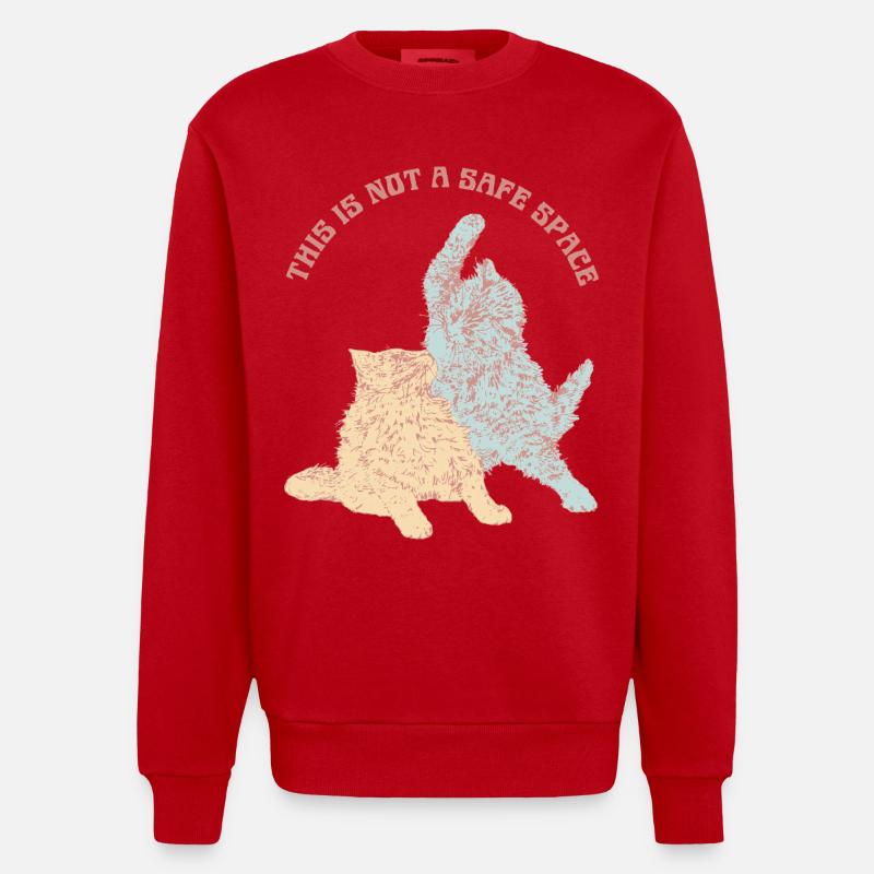 DAS IST KEIN SICHERER ORT - Heavyweight Oversized Organic Crew Neck Made in EU - Rot