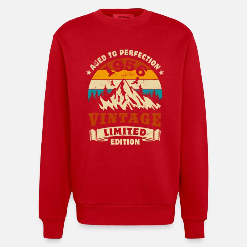 Édition limitée cadeau d’anniversaire 1956 - Sweat bio épais oversize fabriqué en UE - rouge