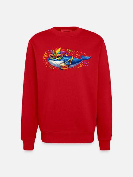 Karnewal Karneval Fasching Geschenk - Heavyweight Oversized Organic Crew Neck Made in EU - Rot