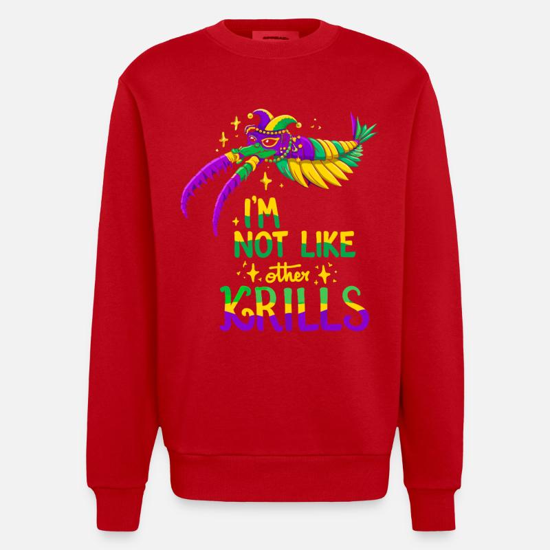 Mardi gras Krabbe - Heavyweight Oversized Organic Crew Neck Made in EU - Rot