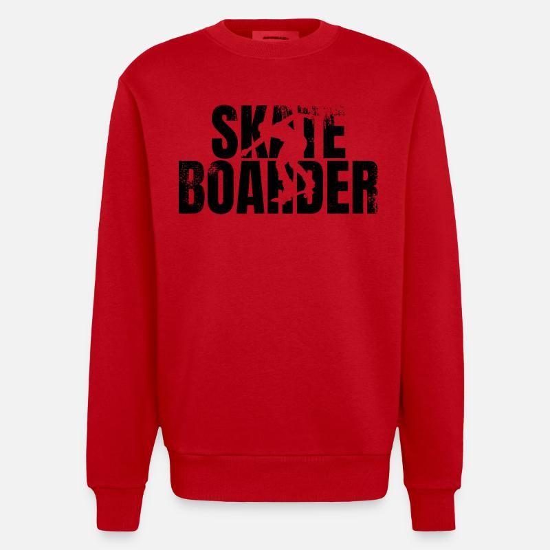 Skateboarders - Heavyweight Oversized Organic Crew Neck Made in EU - red