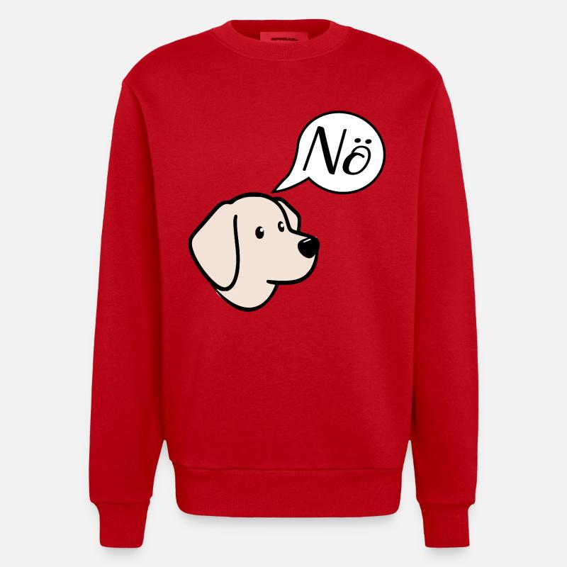 Pas de chiens - Sweat bio épais oversize fabriqué en UE - rouge