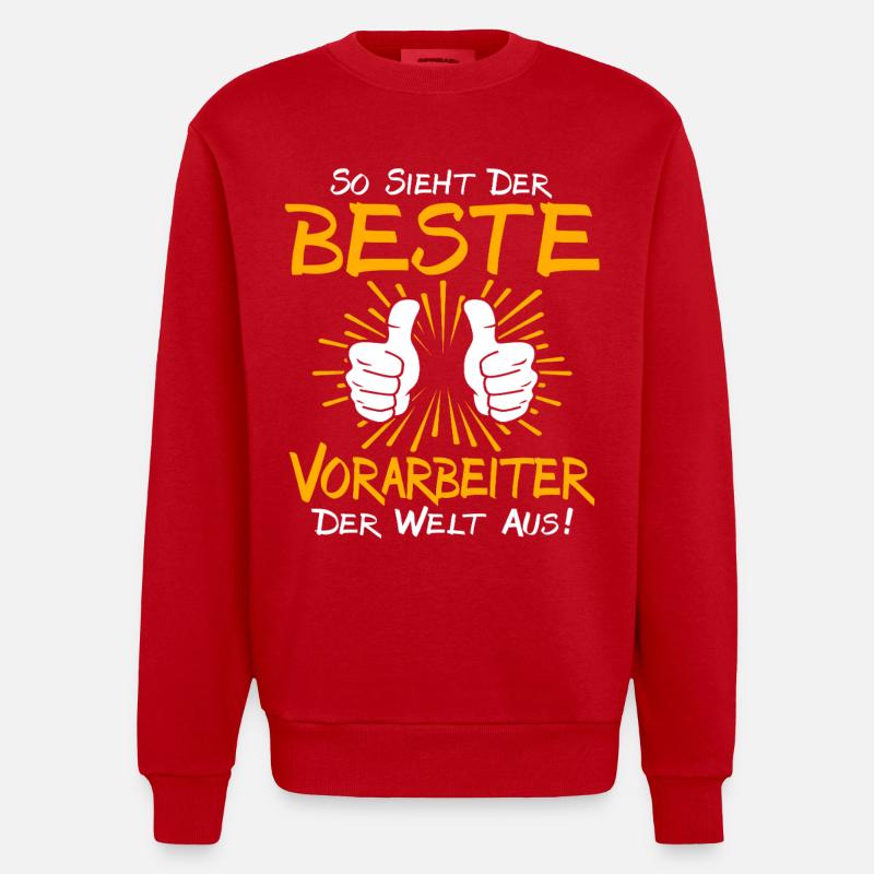 Idée de cadeau pour le contremaître - Sweat bio épais oversize fabriqué en UE - rouge