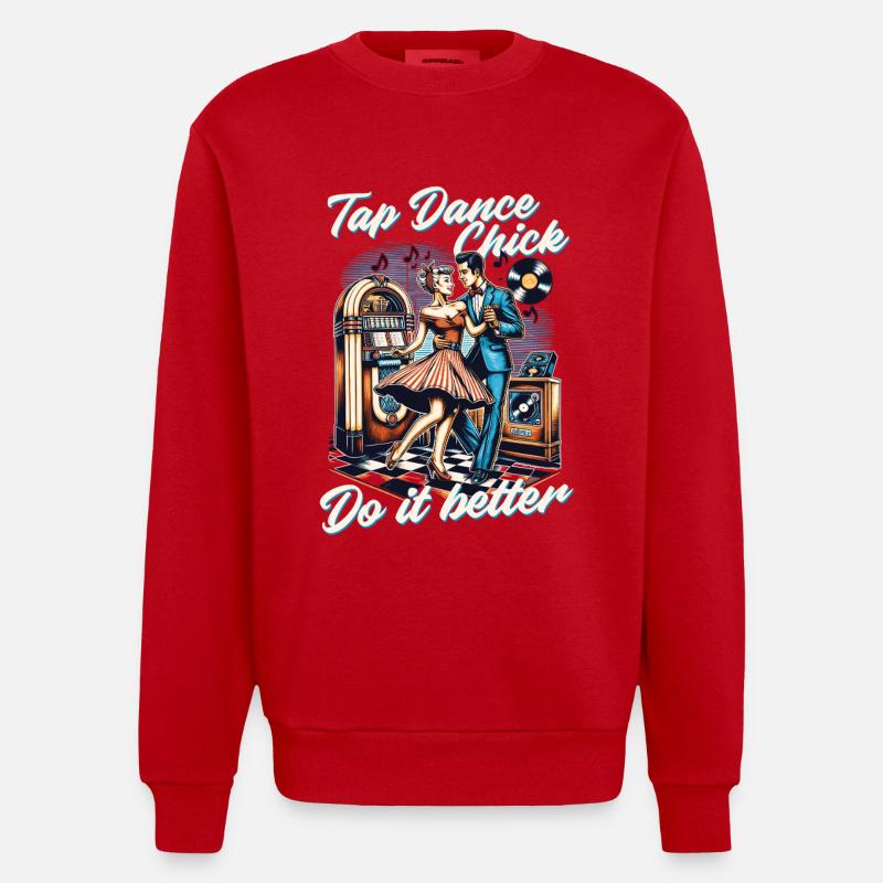 Stepptanz Stepptänzerin - Heavyweight Oversized Organic Crew Neck Made in EU - Rot