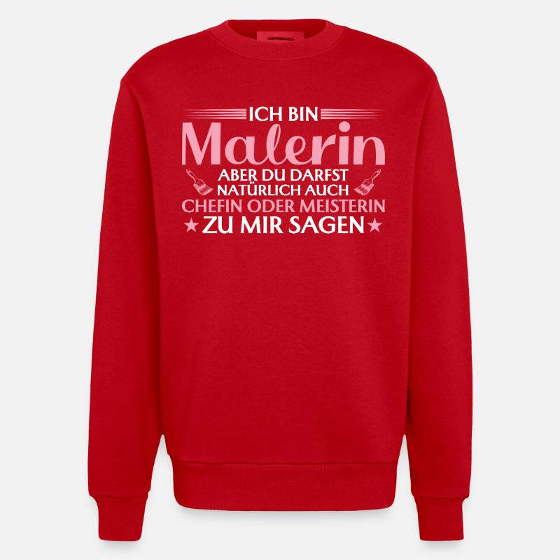 Handwerkerin Chefin oder Meisterin - Malerin - Heavyweight Oversized Organic Crew Neck Made in EU - red