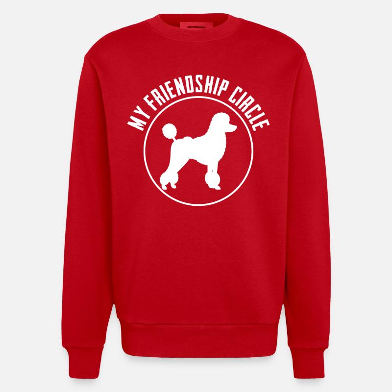 Caniche Mon Cercle d’Amitié - Sweat bio épais oversize fabriqué en UE - rouge