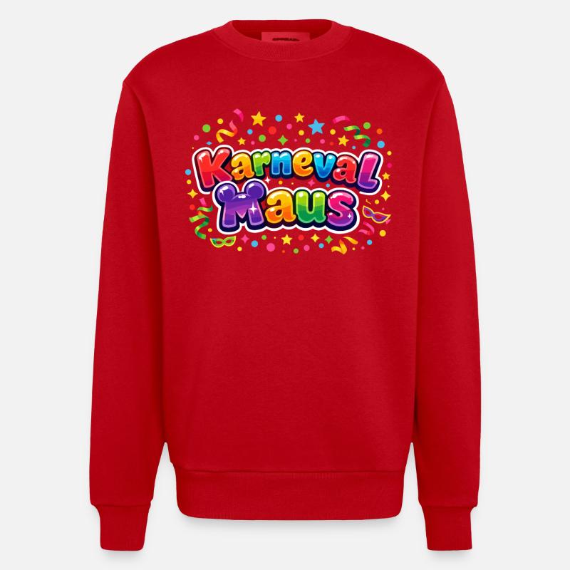 Karnevalsmaus Köln Kölner Alaaf Geschenk Lustig - Heavyweight Oversized Organic Crew Neck Made in EU - Rot