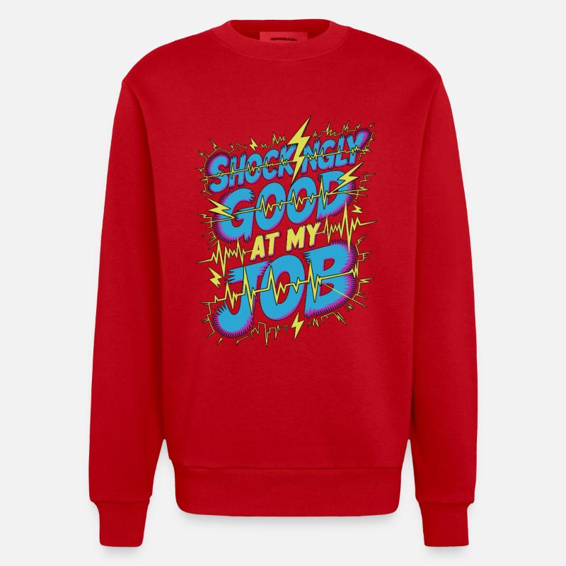 Cardiac Tech Shockingly Good Pacemaker Technician - Heavyweight Oversized Organic Crew Neck Made in EU - Rot