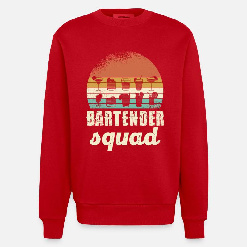 Barmans Squad Rétro - Sweat bio épais oversize fabriqué en UE - rouge