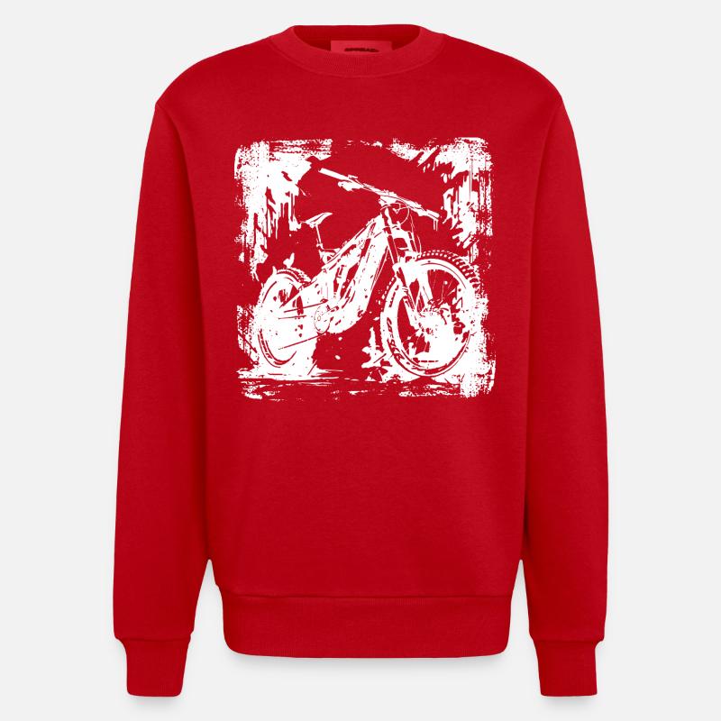 Graphique pour amateurs de VTT - Sweat bio épais oversize fabriqué en UE - rouge