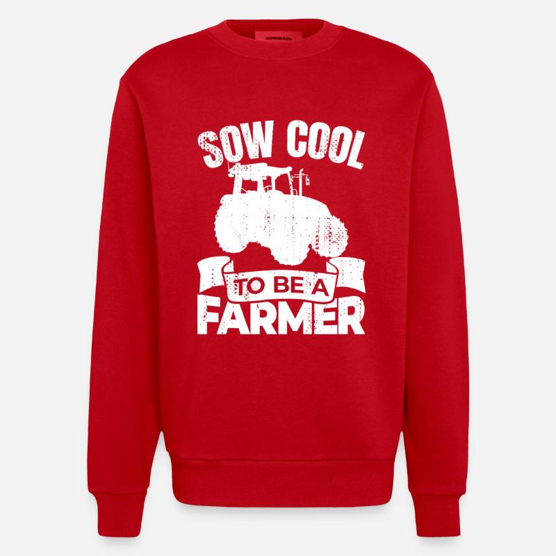So Cool ein Bauer zu sein - Heavyweight Oversized Organic Crew Neck Made in EU - Rot