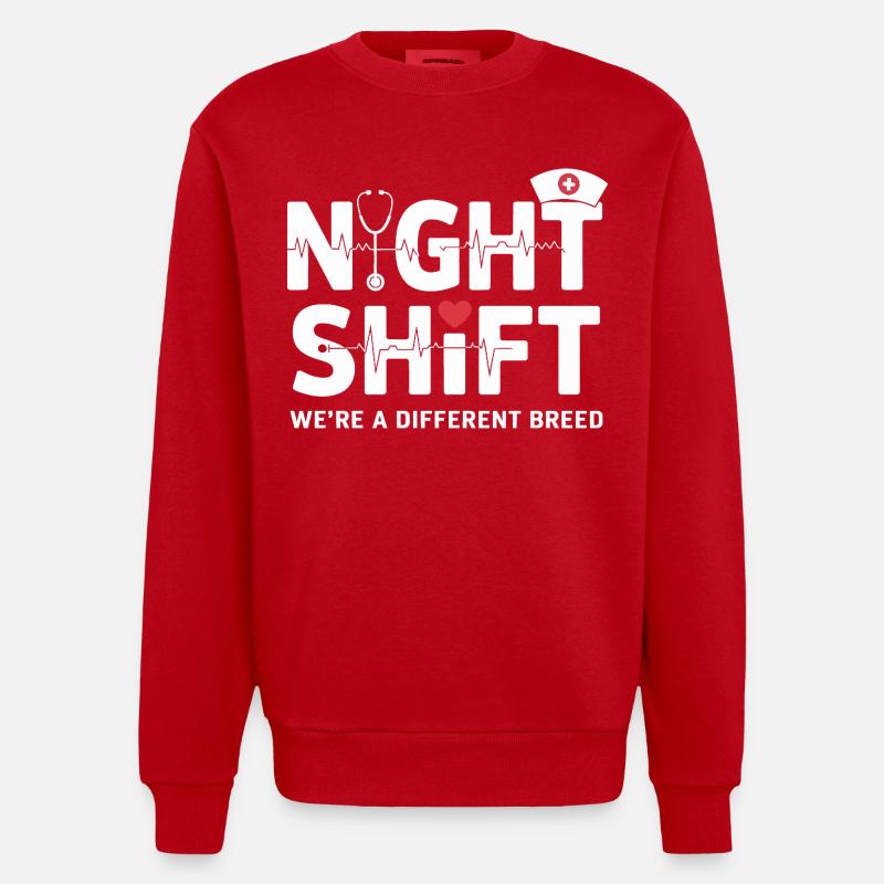 NachtSchicht Herzpfleger – Race différente - Sweat bio épais oversize fabriqué en UE - rouge