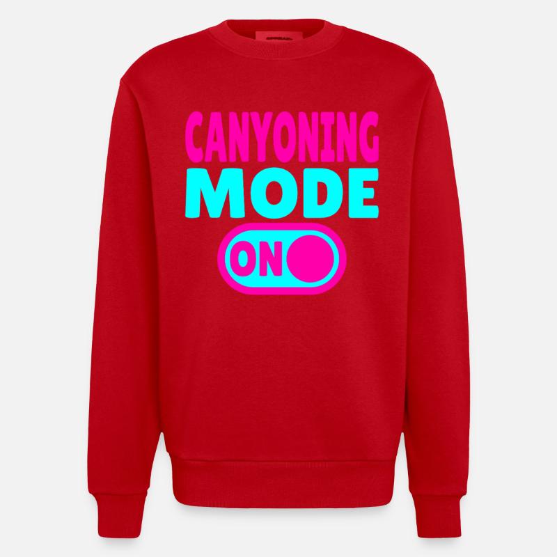 Canyoning Mode ON – Schalter auf Adrenalin - Heavyweight Oversized Organic Crew Neck Made in EU - Rot