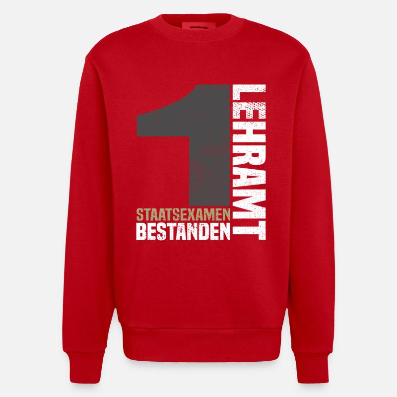 1st State Examination in Teaching - Heavyweight Oversized Organic Crew Neck Made in EU - red