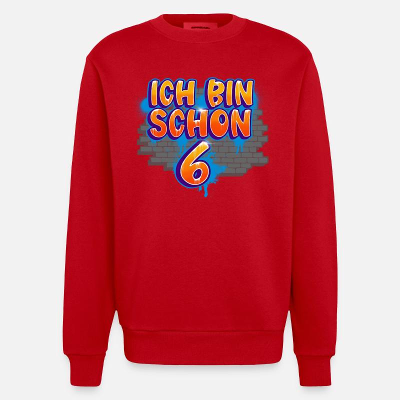 Graffiti du 6e anniversaire - Sweat bio épais oversize fabriqué en UE - rouge