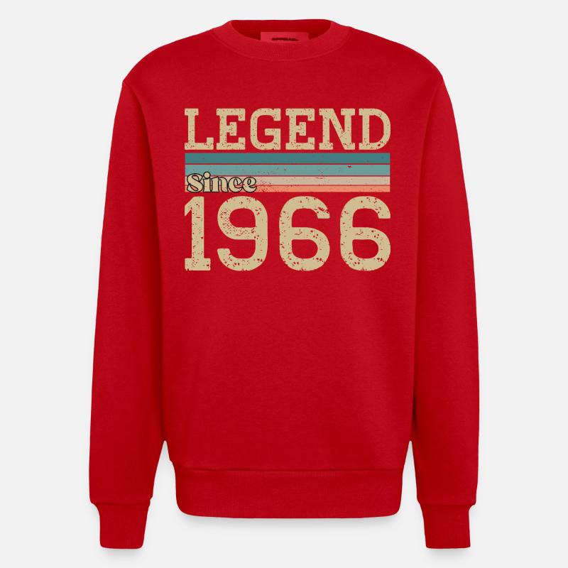 Legende seit 1966 Jubiläum 1966 - Heavyweight Oversized Organic Crew Neck Made in EU - Rot