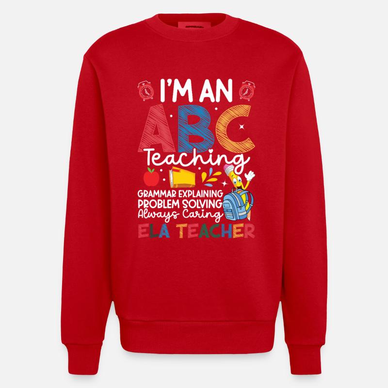 ELA Lehrerteam Team Englisch Sprache - Heavyweight Oversized Organic Crew Neck Made in EU - Rot