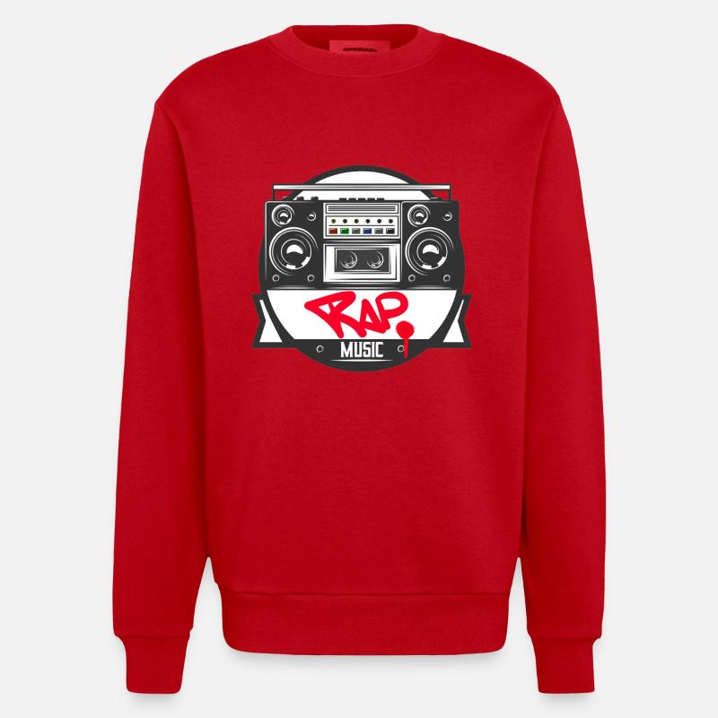 Jukebox Rap Logo Ghetto Blaster Graffiti - Sweat bio épais oversize fabriqué en UE - rouge