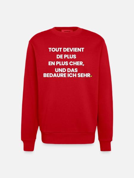 French-German-Rhyme 1 (Ver. A) - Heavyweight Oversized Organic Crew Neck Made in EU - red