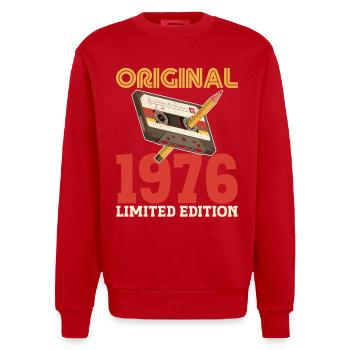1976 50e Anniversaire 50 ans Original Vintage - Sweat bio épais oversize fabriqué en UE - rouge - Devant - AI Model Female 172 light (172cm) & AI Model Male 178 light (178cm)
