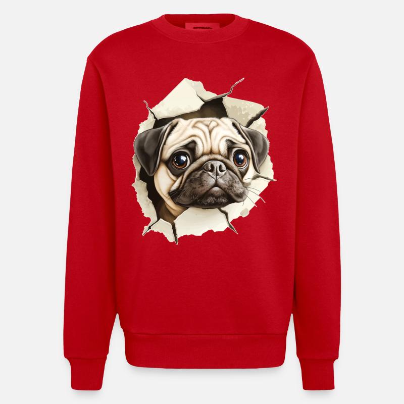Mops - Heavyweight Oversized Organic Crew Neck Made in EU - Rot