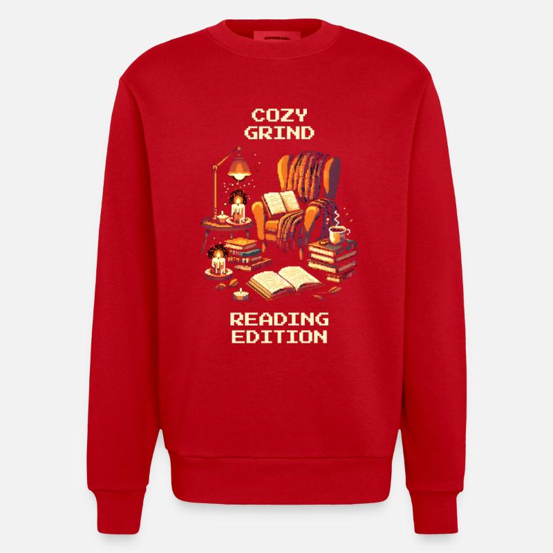 Grind Douillet | Livres de lecture douillets - Sweat bio épais oversize fabriqué en UE - rouge