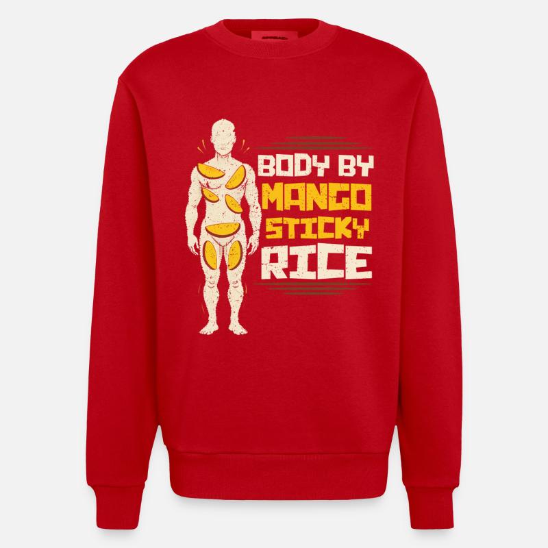 Riz gluant à la mangue - Sweat bio épais oversize fabriqué en UE - rouge