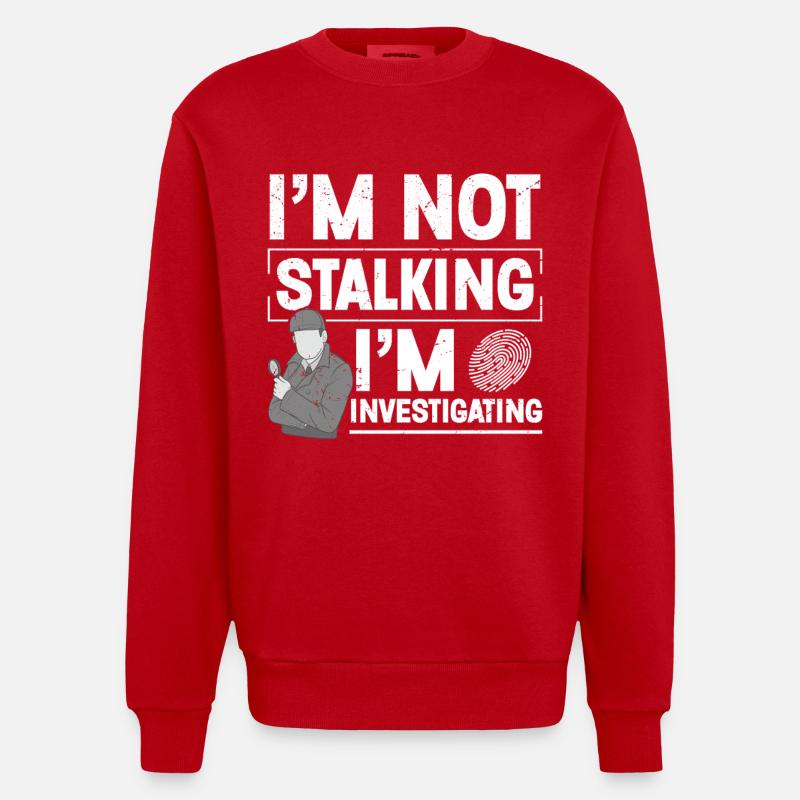 Observation Costume Badge Guard Private - Heavyweight Oversized Organic Crew Neck Made in EU - red