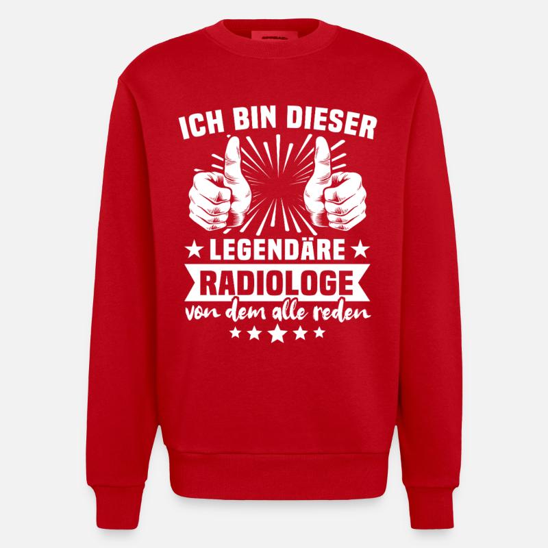 Légende du radiologue - Sweat bio épais oversize fabriqué en UE - rouge