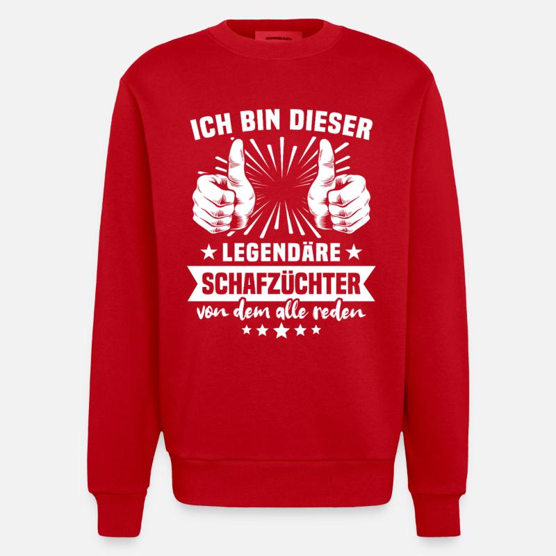 Légende de l’éleveur de moutons - Sweat bio épais oversize fabriqué en UE - rouge