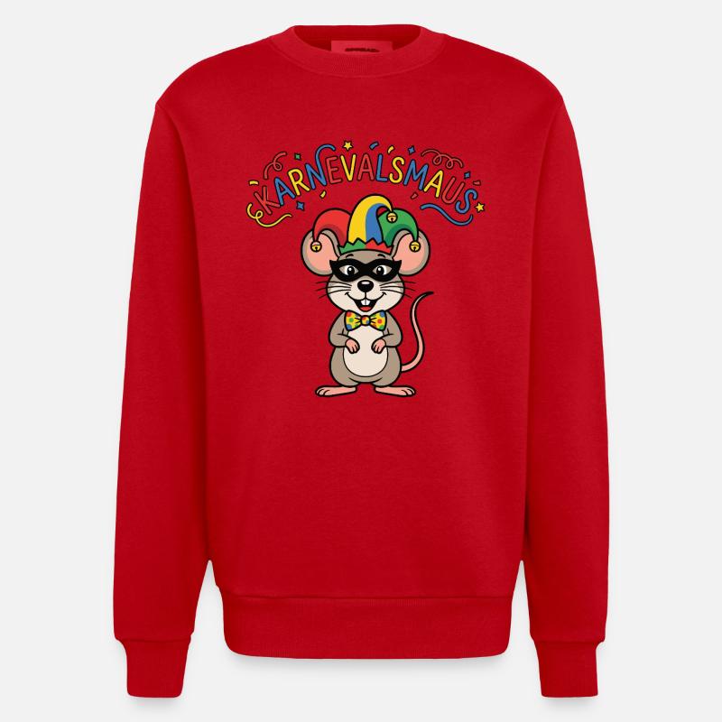 Karnevalsmaus Karneval Köln Kölner Karnevals Maus - Heavyweight Oversized Organic Crew Neck Made in EU - Rot