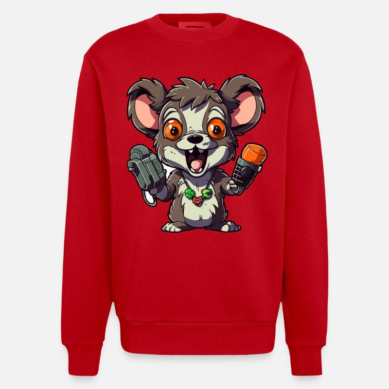 Chibi Rat Microphone Combo - Sweat bio épais oversize fabriqué en UE - rouge