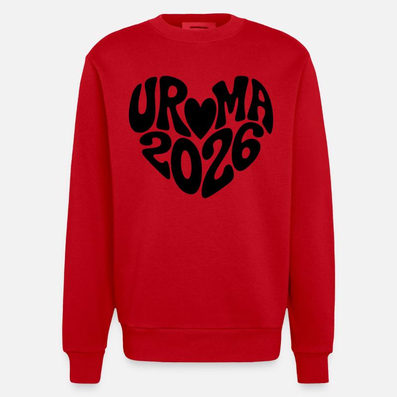 Forme de cœur arrière-grand-mère 2026 - Sweat bio épais oversize fabriqué en UE - rouge