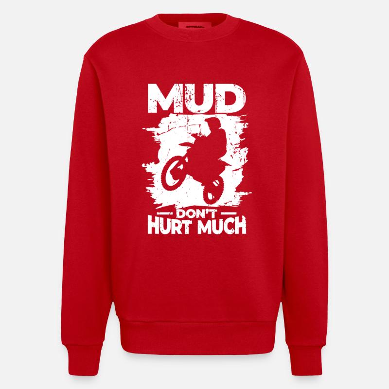 Mud doesn't hurt - Heavyweight Oversized Organic Crew Neck Made in EU - red