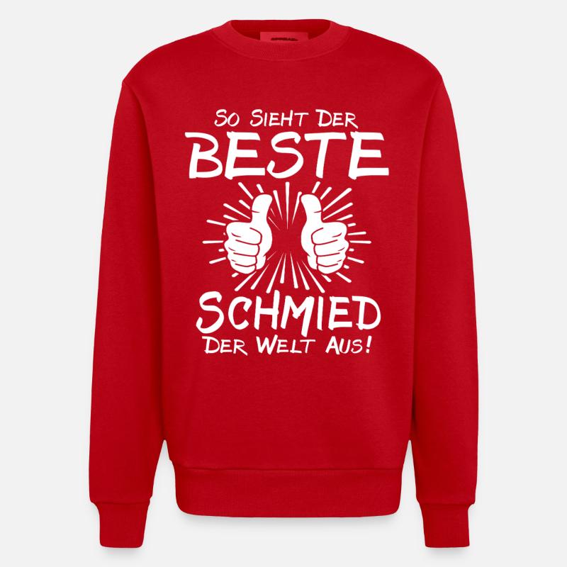 Bester Schmied - Heavyweight Oversized Organic Crew Neck Made in EU - Rot