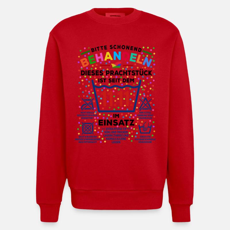 seit 11.11. im Einsatz | Karneval Kostüm - Heavyweight Oversized Organic Crew Neck Made in EU - Rot