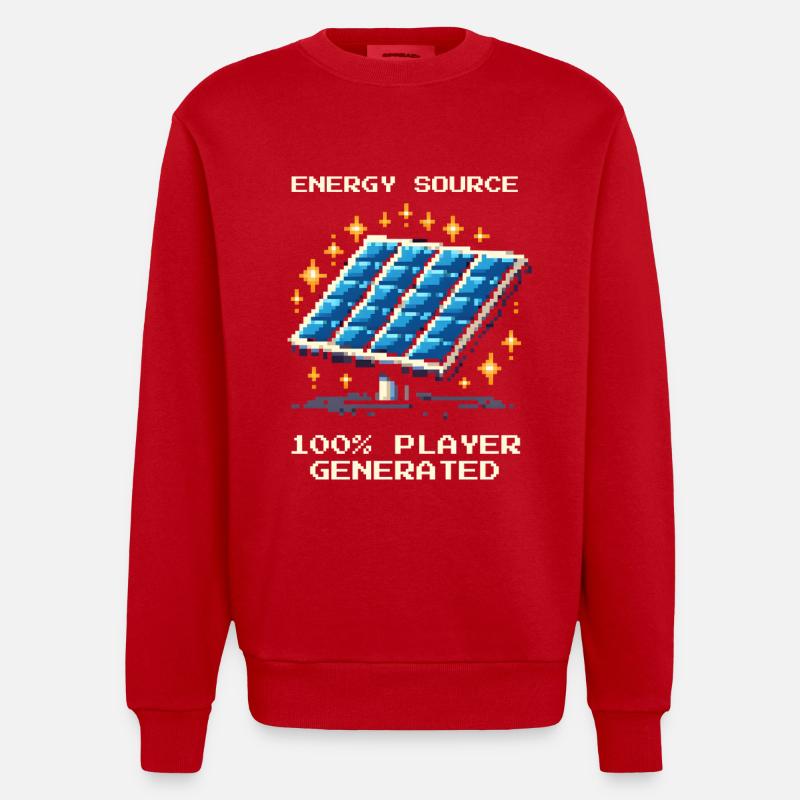 Solarenergie | Offgrid & Selbstversorgung - Heavyweight Oversized Organic Crew Neck Made in EU - Rot