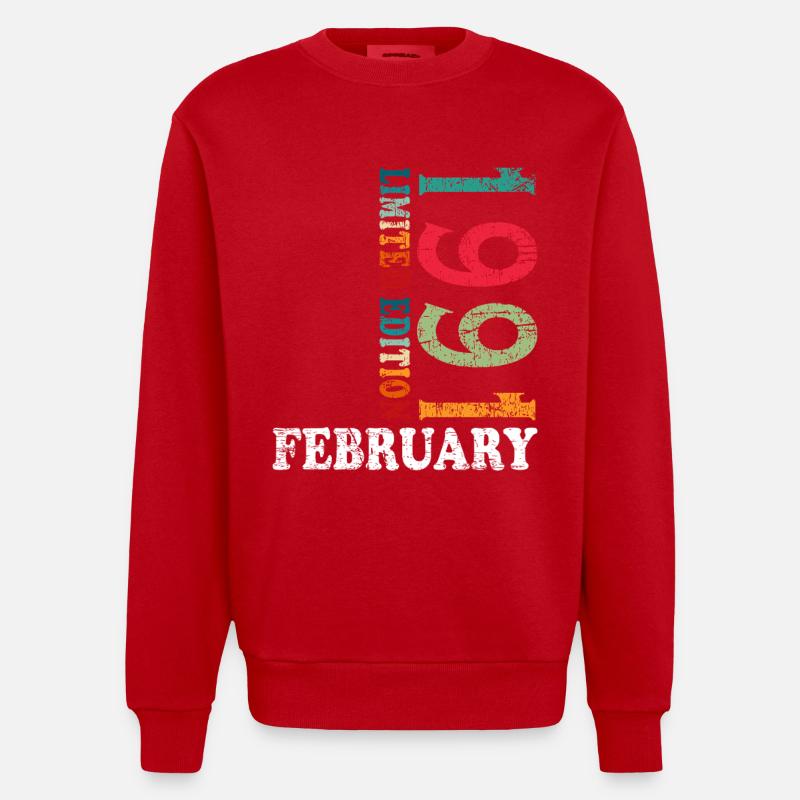 35e anniversaire février 1991 Millésime - Sweat bio épais oversize fabriqué en UE - rouge