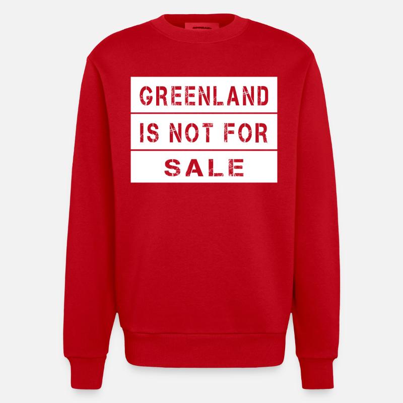 Le Groenland n’est pas à vendre - Sweat bio épais oversize fabriqué en UE - rouge