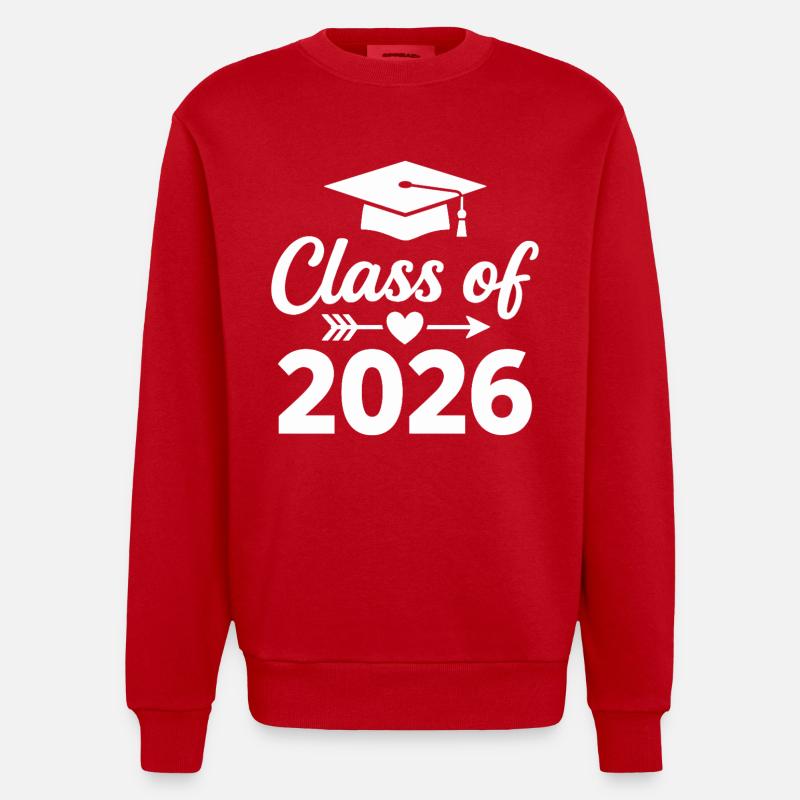 CLASS OF 2026 Absolventen Abschluss Studium - Heavyweight Oversized Organic Crew Neck Made in EU - Rot