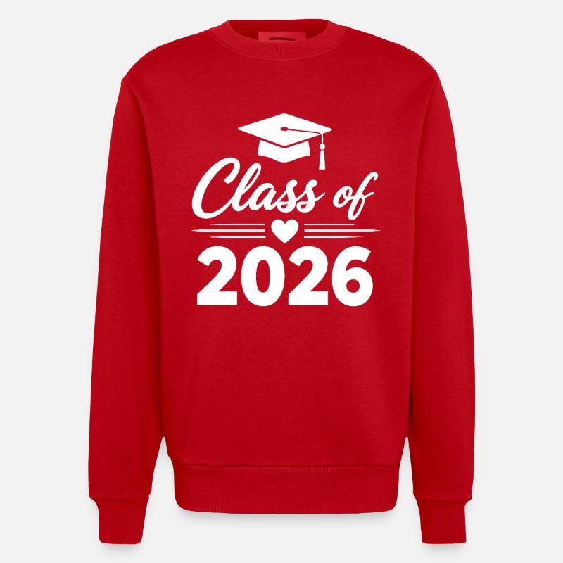 CLASS OF 2026 Absolventen Abschluss Studium - Heavyweight Oversized Organic Crew Neck Made in EU - Rot