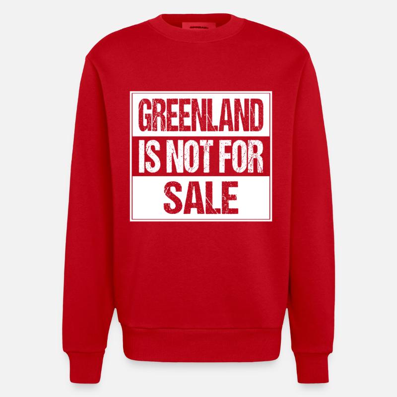 Le Groenland n’est pas à vendre - Sweat bio épais oversize fabriqué en UE - rouge