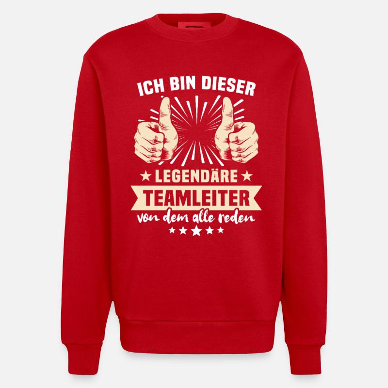Paroles du chef d’équipe - Sweat bio épais oversize fabriqué en UE - rouge