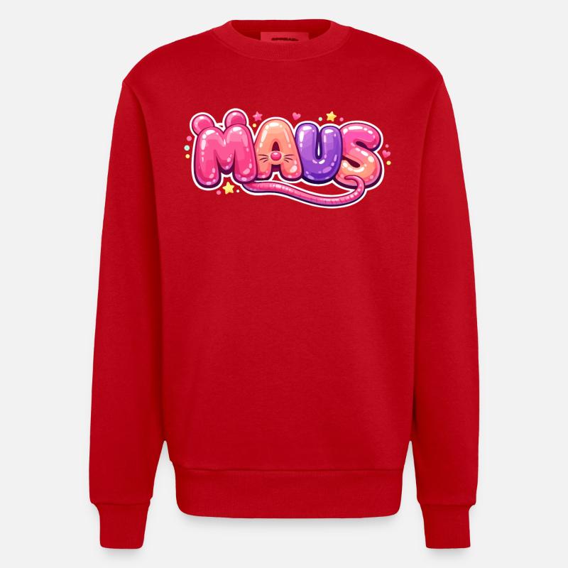 Karnevalsmaus Kostüm Lustig Karneval Köln Geschenk - Heavyweight Oversized Organic Crew Neck Made in EU - Rot