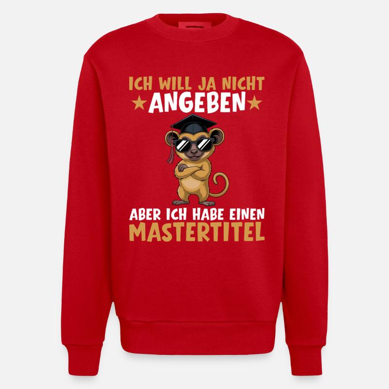 Master's degree passed Master's examination - Heavyweight Oversized Organic Crew Neck Made in EU - red