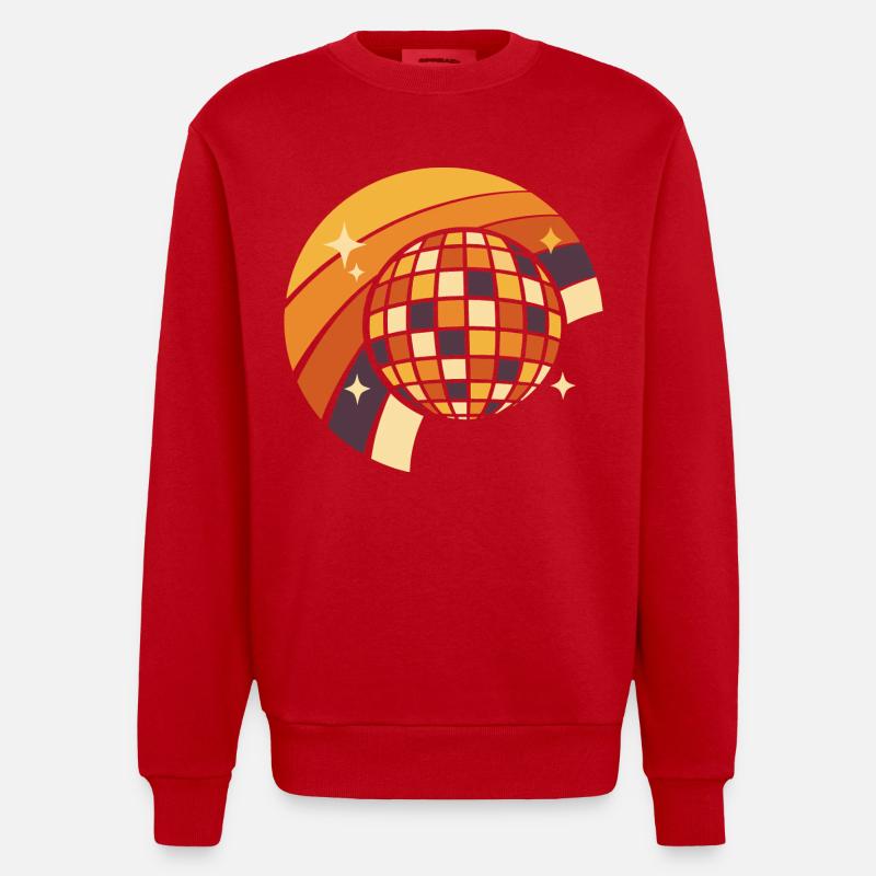 Discokugel Retro Party 80er Geschenk - Heavyweight Oversized Organic Crew Neck Made in EU - Rot