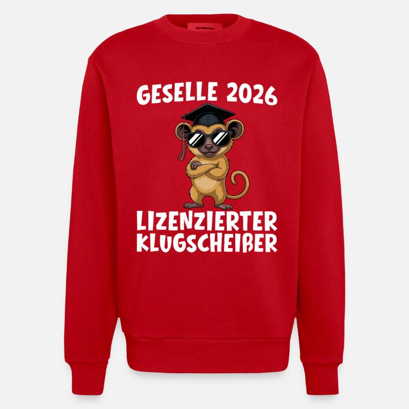 Journeyman's examination 2026 Passed training - Heavyweight Oversized Organic Crew Neck Made in EU - red