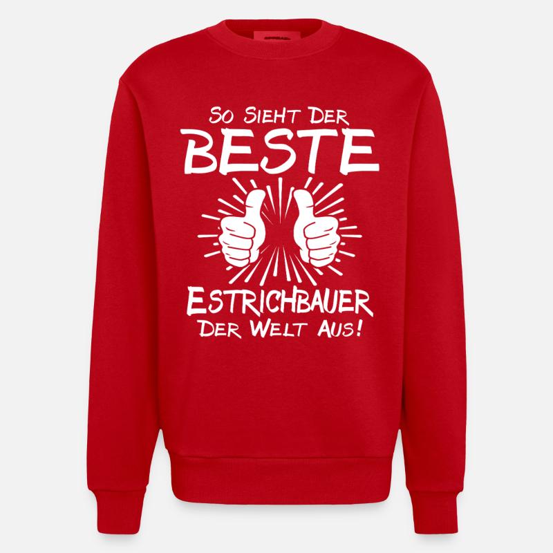 Bester Estrichbauer - Heavyweight Oversized Organic Crew Neck Made in EU - Rot